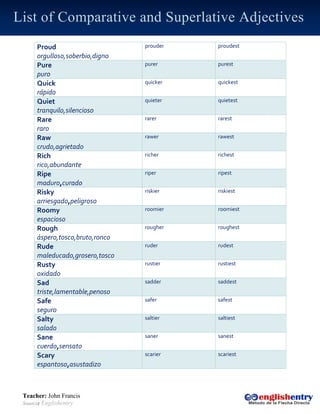 Scariest Comparative Englishentry.com Cursos de Ingles online: List of comparative and ...