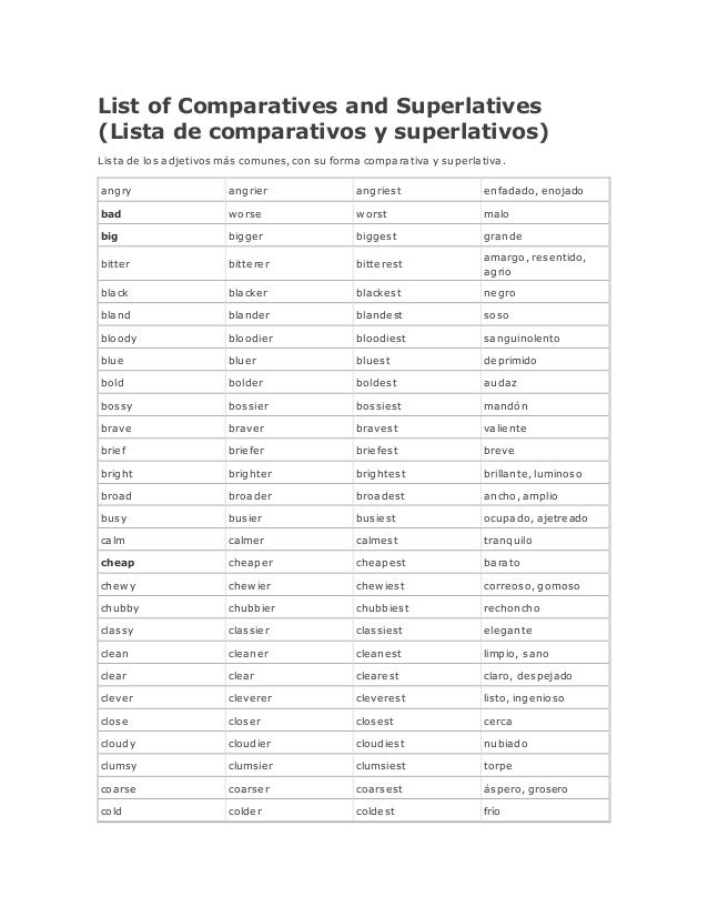 list-of-comparatives-and-superlatives
