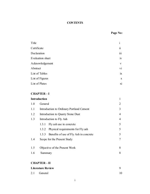 List Of Contents list-of-contents
