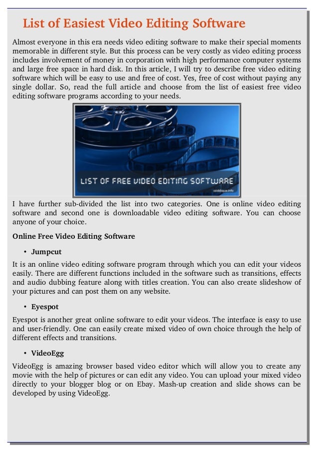 easiest video editing software for beginners free