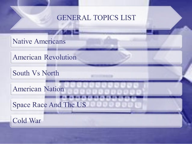 American history paper topics list