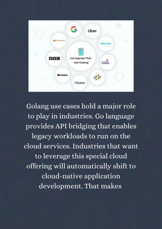 List of golang use cases and top companies that use golang | PDF