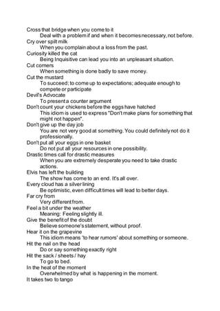 List of idioms | PDF