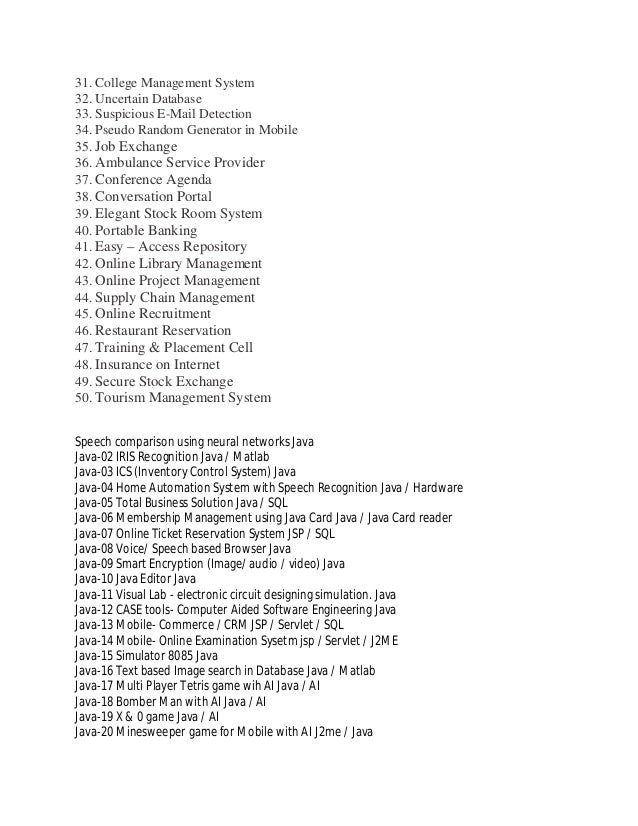 list of database management system projects
