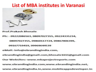 List of MBA institutes in Varanasi
 