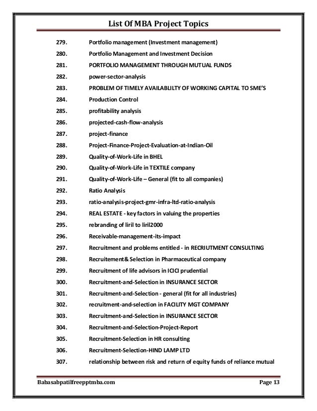 Project management thesis ideas