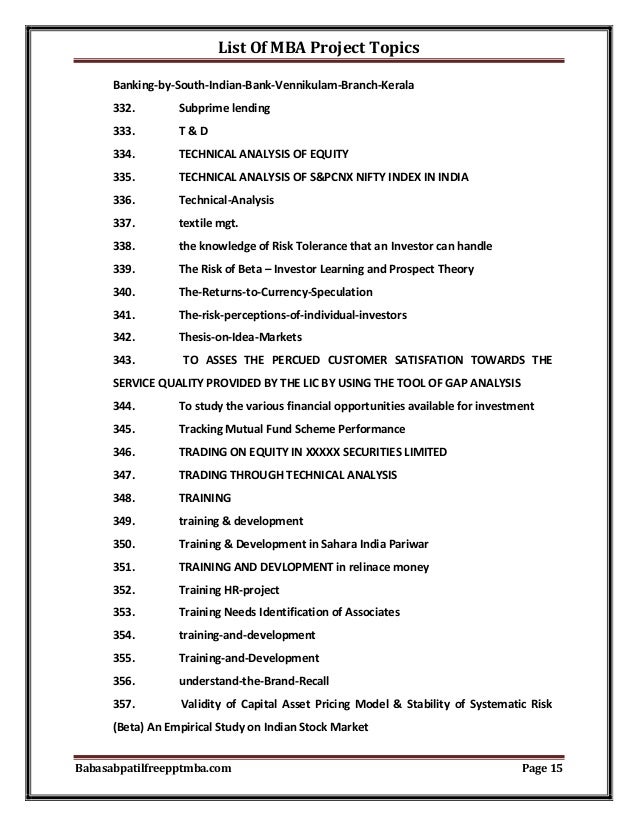 banking and finance research project topics