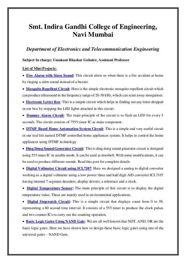 Mini Project for Engineering Students BE or Btech Engineering students ...