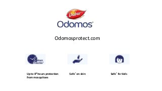 Up to 8# hours protection
from mosquitoes
Safe* on skin Safe* for kids
Odomosprotect.com
 