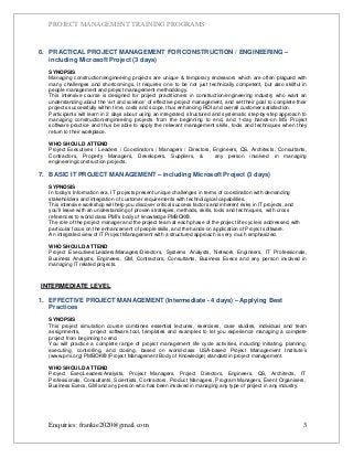 Project Management Training Programs
