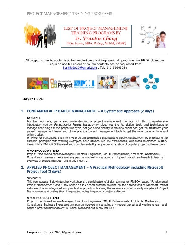microsoft project seminar