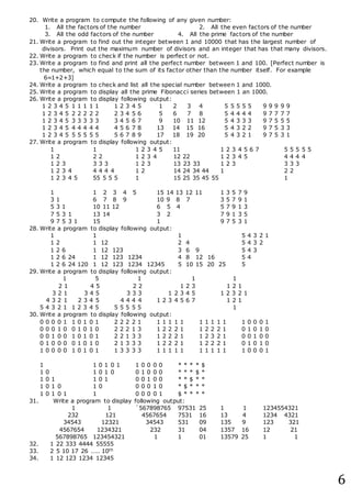 List of programs to practice for ICSE | DOCX