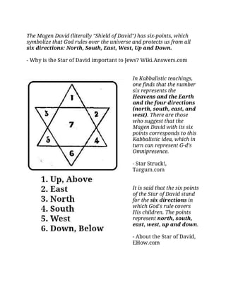 List of references to the Six Directions of the Six Pointed Star of ...
