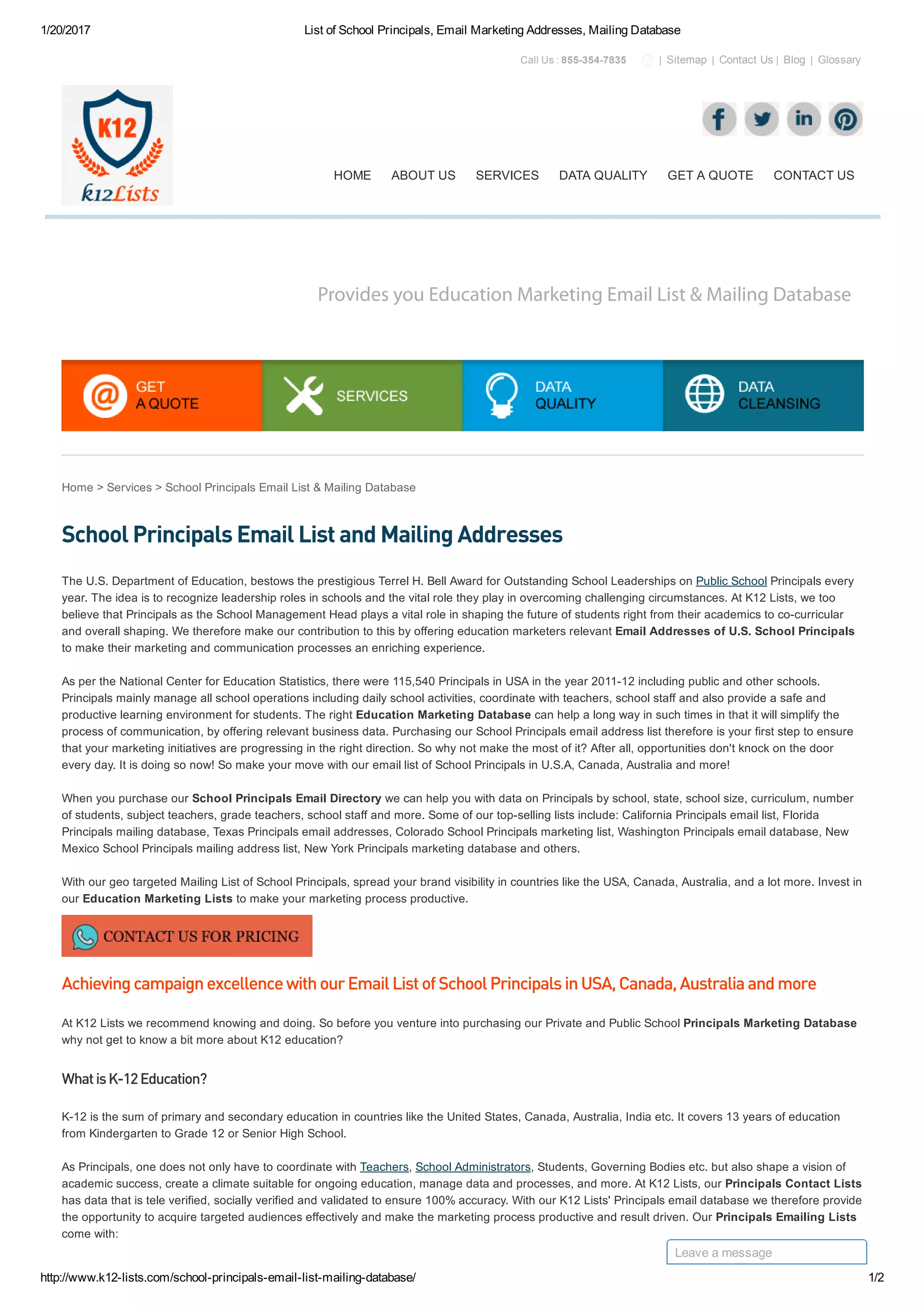 List of school principals PDF