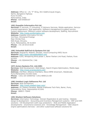 List of software companies in pune | PDF