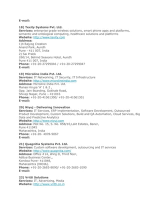 List of software companies in pune | PDF