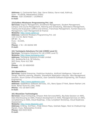 List of software companies in pune | PDF
