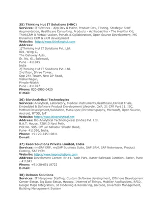 List of software companies in pune | PDF
