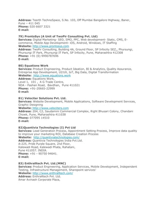 List of software companies in pune | PDF