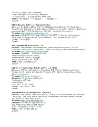 List of software companies in pune | PDF
