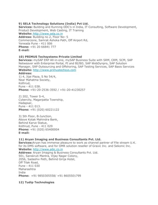 List of software companies in pune | PDF
