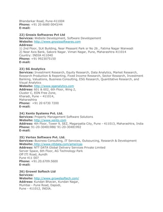 List of software companies in pune | PDF