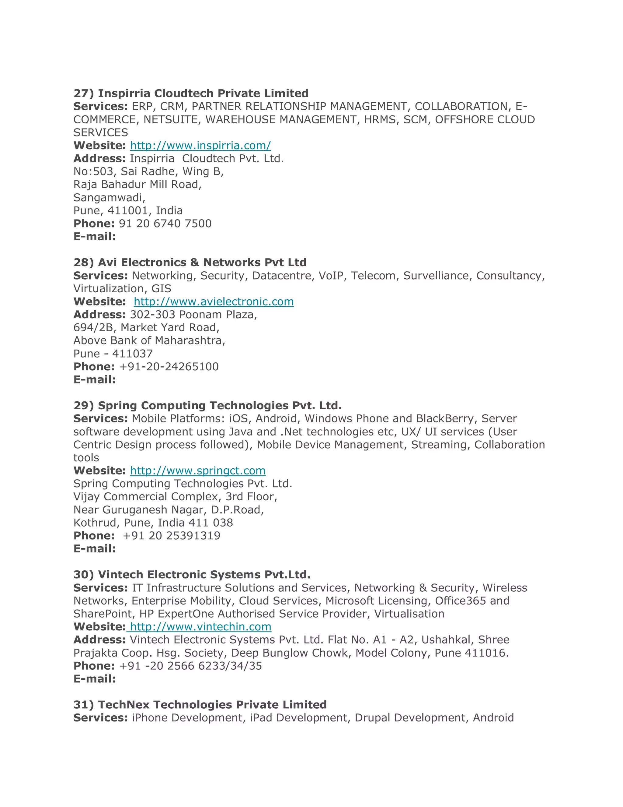 List of software companies in pune | PDF