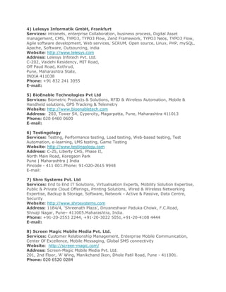 List of software companies in pune | PDF