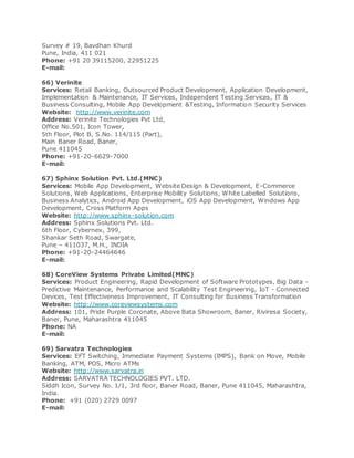 List of software companies in pune | DOCX