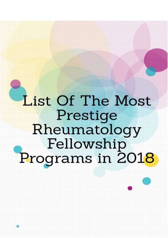 Fellowship In Rheumatology In India List Of The Most Prestige Rheumatology Fellowship Programs in 2018