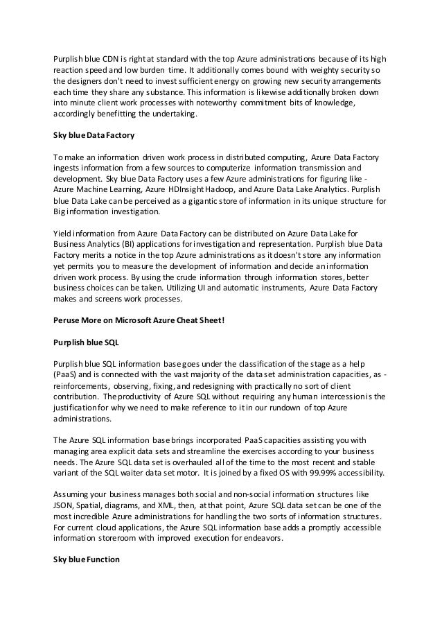 List of top 10 azure services DOCX