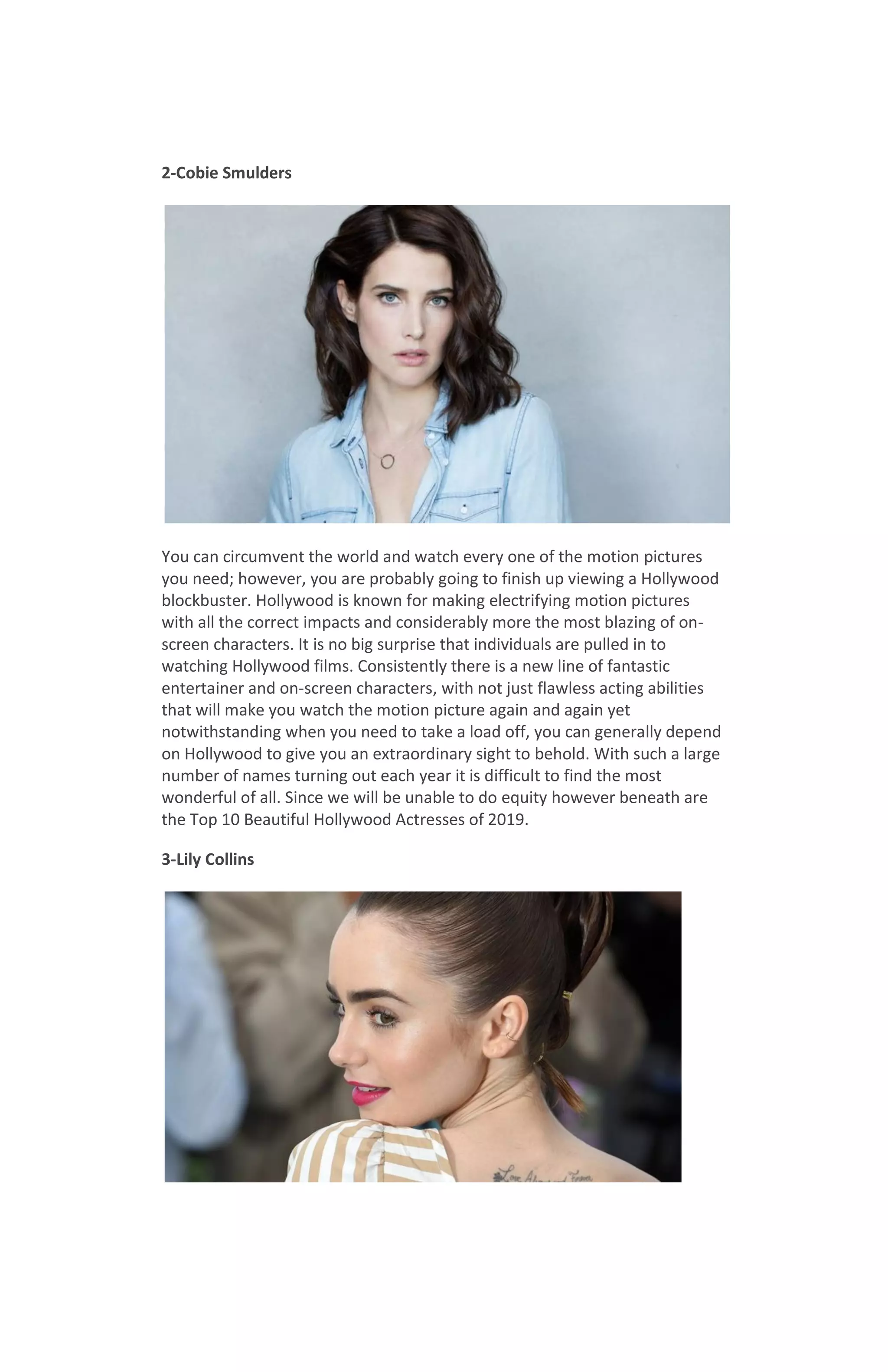 List of top 10 beautiful hollywood actresses PDF