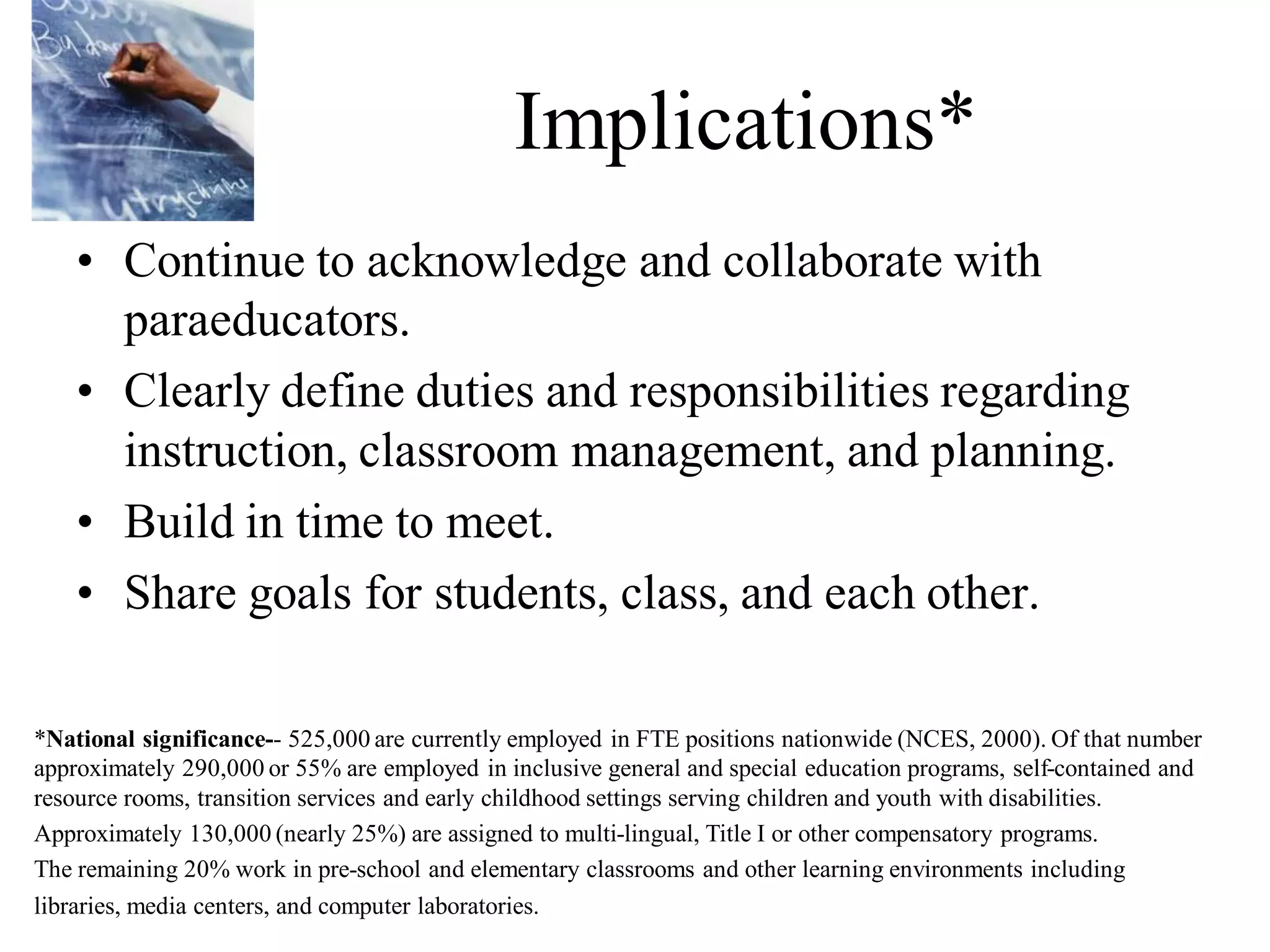 Paraeducators in Inclusive Settings Share Their WIZdom