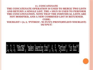 Python list operations - List operators in python.pptx