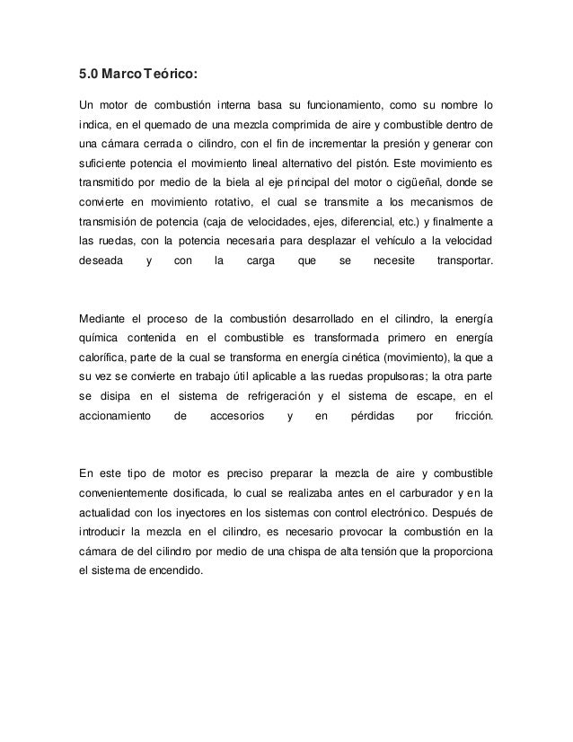 Objetivo general de motores de combustión interna