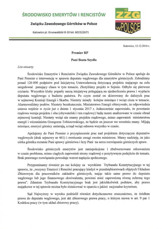 List otwarty do premier Szydło
