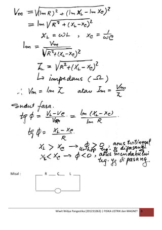 Misal : R C L
Wiwit Widya Pangestika (201231063) | FISIKA LISTRIK dan MAGNET B
 