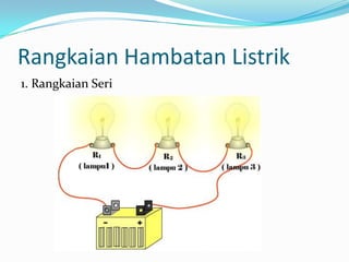 Rangkaian Hambatan Listrik
1. Rangkaian Seri
 