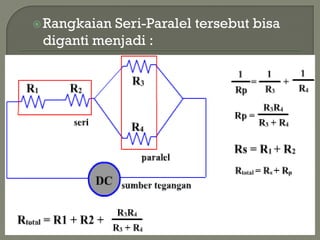  RangkaianSeri-Paralel tersebut bisa
 diganti menjadi :
 