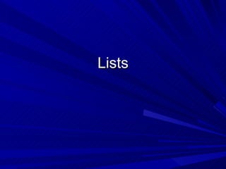 Lists 