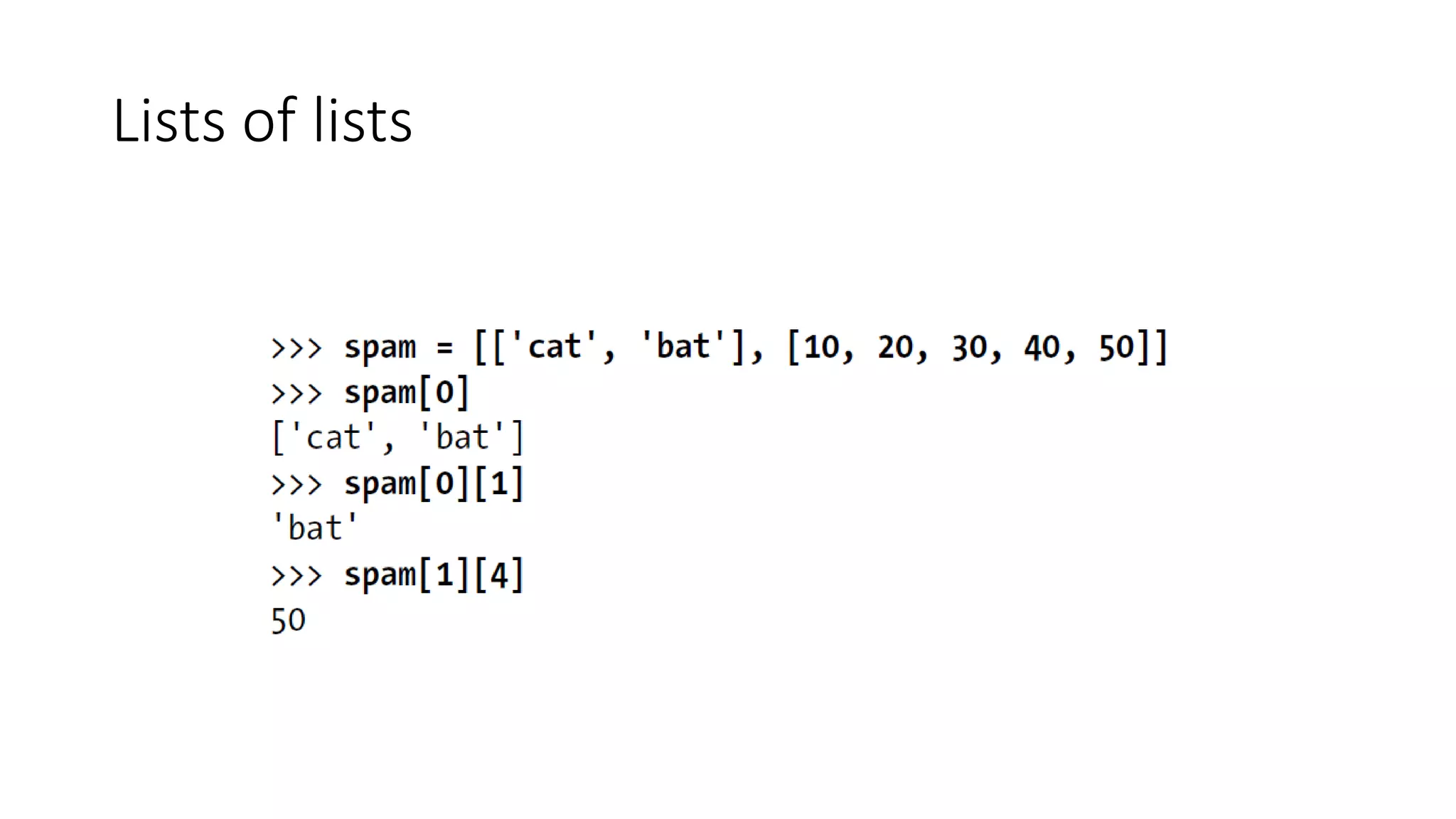Lists in Python | PPT