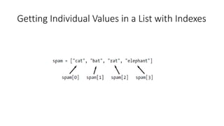 Python Values List Lists in Python | PPTX