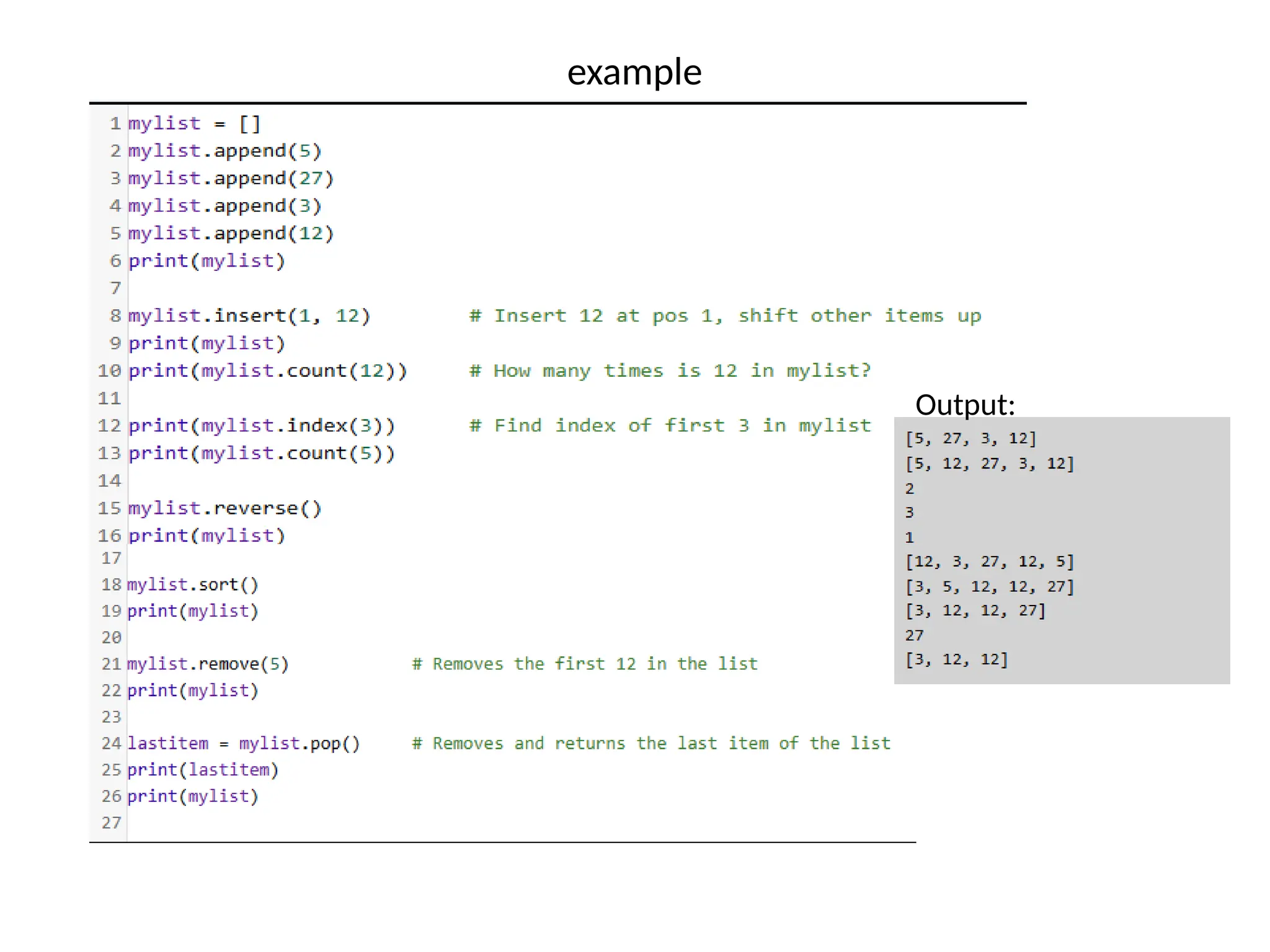 example
Output:
 