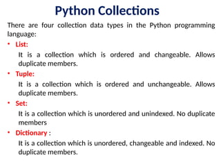 Lists on the pyhton to learn the children more easily on easy codes.pptx