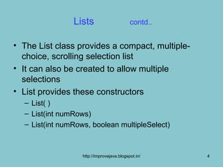 Lists and scrollbars | PPT
