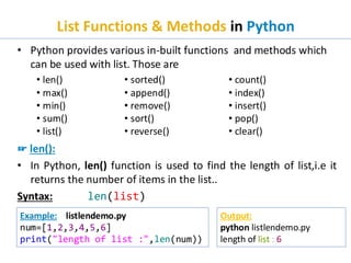Comprehensive Guide to Python Lists: Creation, Operations, and Methods ...