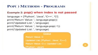 Lists in Python | PPT