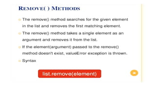 Lists in Python | PPTX