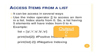 Lists in Python | PPTX
