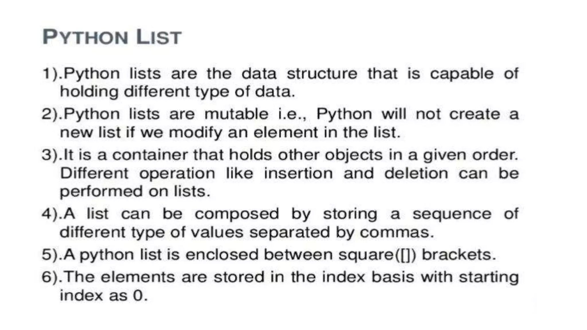 List in python | PPT